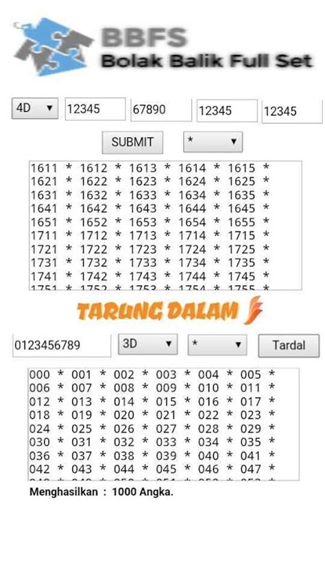 bbfs 4 digit abadi|Generator BBFS .